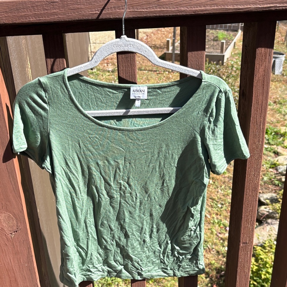Giorgio Armani Women's Green Short Sleeve Top